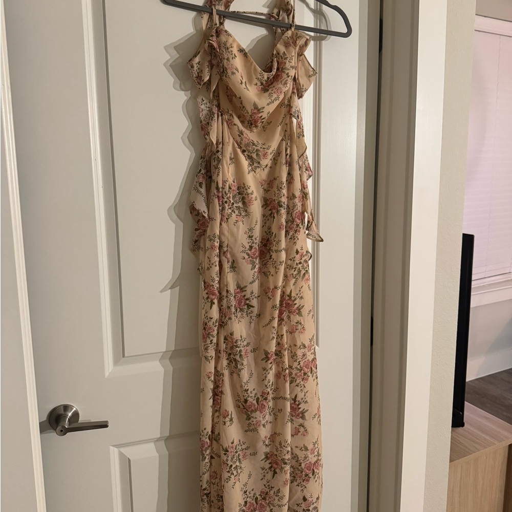 Flutter Sleeve Floral Maxi Dress